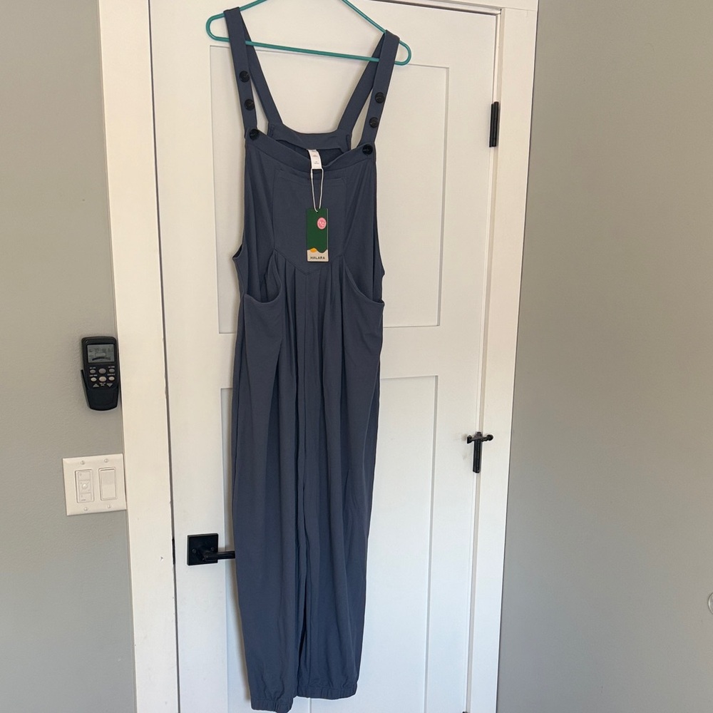 HALARA Blue Ribbed Jumpsuit XL NWT